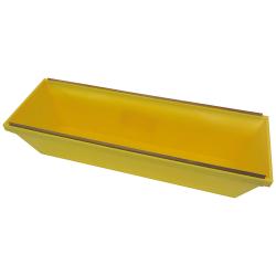 Pudełko na szpatułki - plastikowe - ze stalowymi szynami - długość 360 mm - szerokość 120 mm - żółty