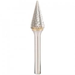 Tungsten carbide milling cutter HF 100 M - diameter 3 to 12.7 mm - height 11 to 22 mm - pointed cone-shaped - price per unit