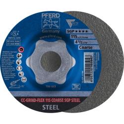 Grinding wheel - PFERD - CC-GRIND-FLEX - COARSE SGP STEEL - outside Ø 115 to 125 mm - PU 10 pieces - Price per PU
