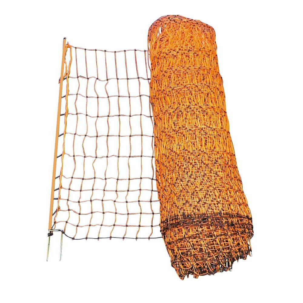Siipikarjaverkko PoultryNet - sähkökytkentäinen - pituus 50 m - korkeus 106 - 112 cm - oranssi