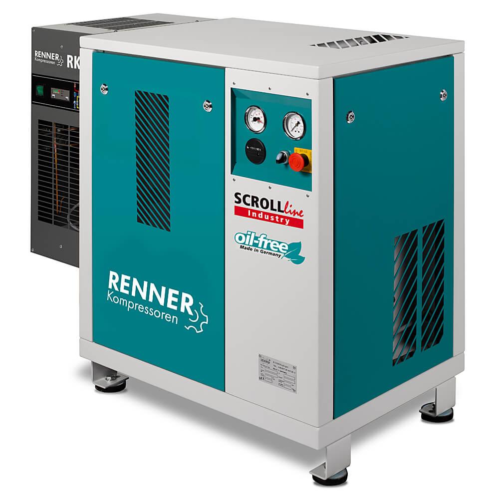 Compresseurs RENNER SCROLL - 2,2 à 7,5 kW - SL-I sans sécheur par réfrigération et SLK-I avec sécheur par réfrigération- 8 bar - différents modèles