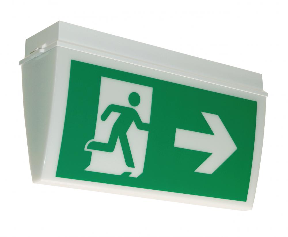 Safety / exit sign luminaire C-LUX TOP - polycarbonate housing - single battery version or central supply - different versions