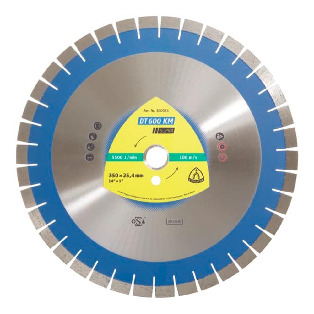 Large diamond cutting disc DT 600 KM Supra - diameter 350 to 450 mm - bore 25.4 to 60 mm - for medium-hard clinker