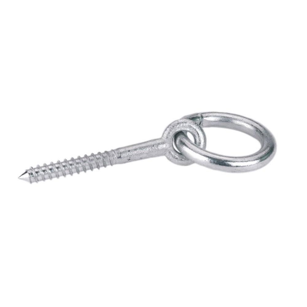 Bar ring with wood screw - metal, galvanized - ring thickness 10 to 12 mm - length 80 mm - VE 10 pcs - price per piece