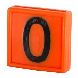 Blocchetto numerico standard - a una cifra - arancione - 44 x 46 mm - da 0 a 9 - confezione da 10 - prezzo al pezzo