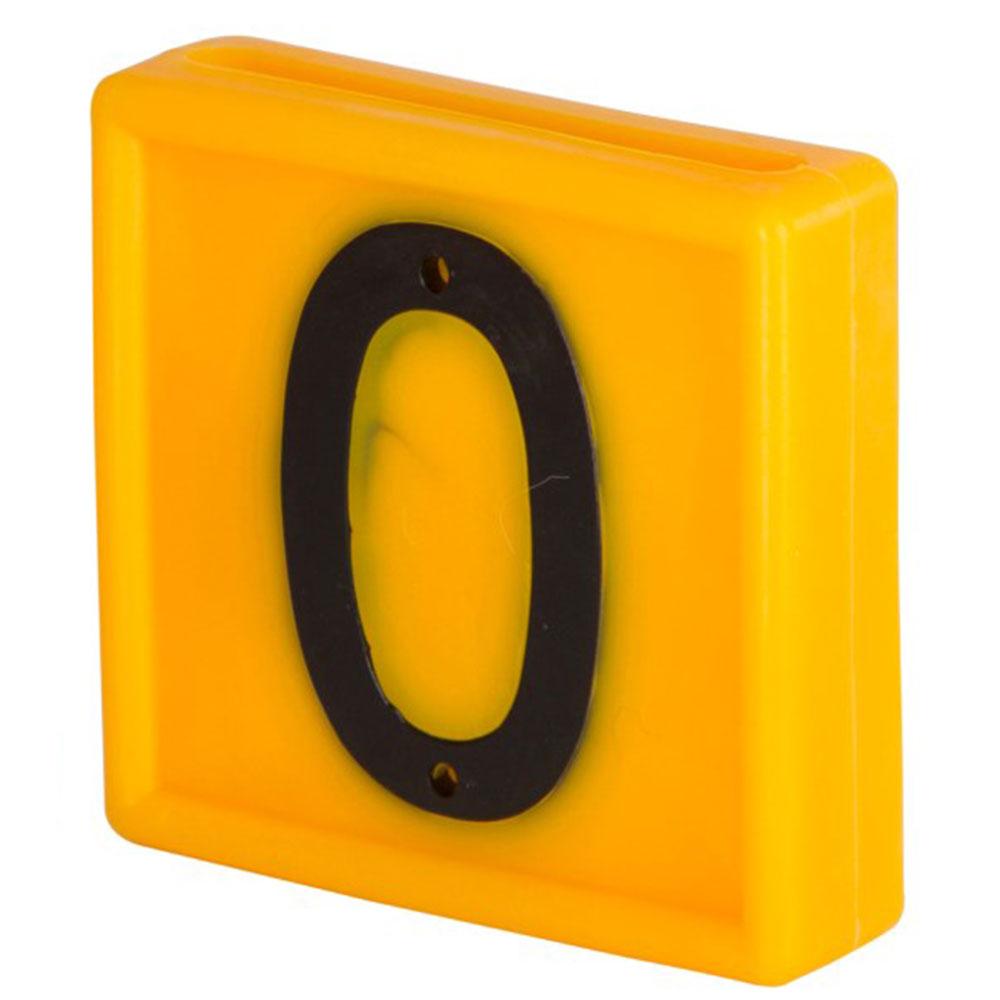Nummerblok standard - et ciffer - gul - 44 x 46 mm - Nr. 0 til 9 - VE 10 stk - pris pr.