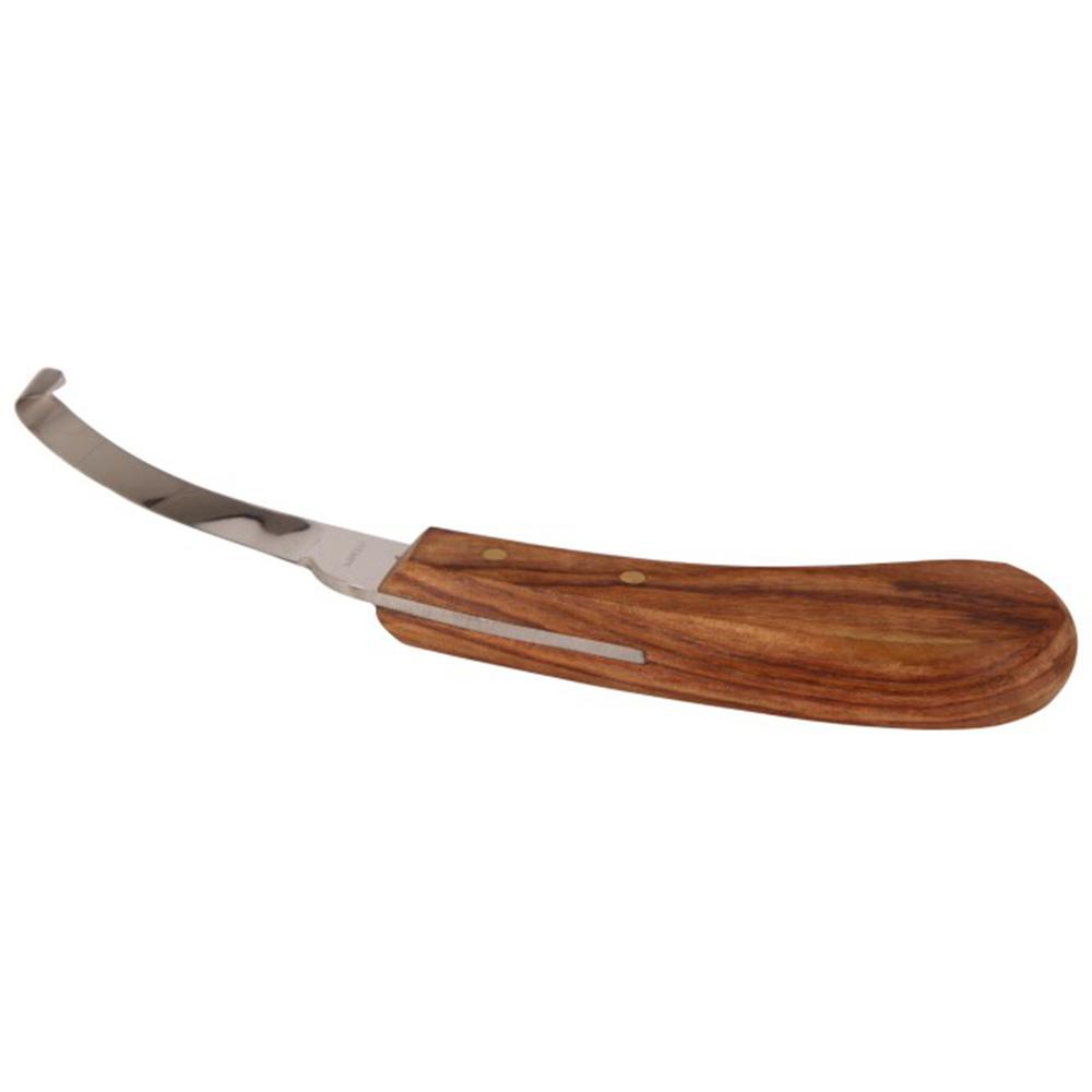 Klov- og klokniv - med formet træskaft - enægget venstre eller højre - længde 21 cm