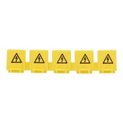 Kontaktbeskyttelseshette for faseskinner - gul - kan deles inn i 5 måter - 5 kapper pr enhet - pris pr enhet