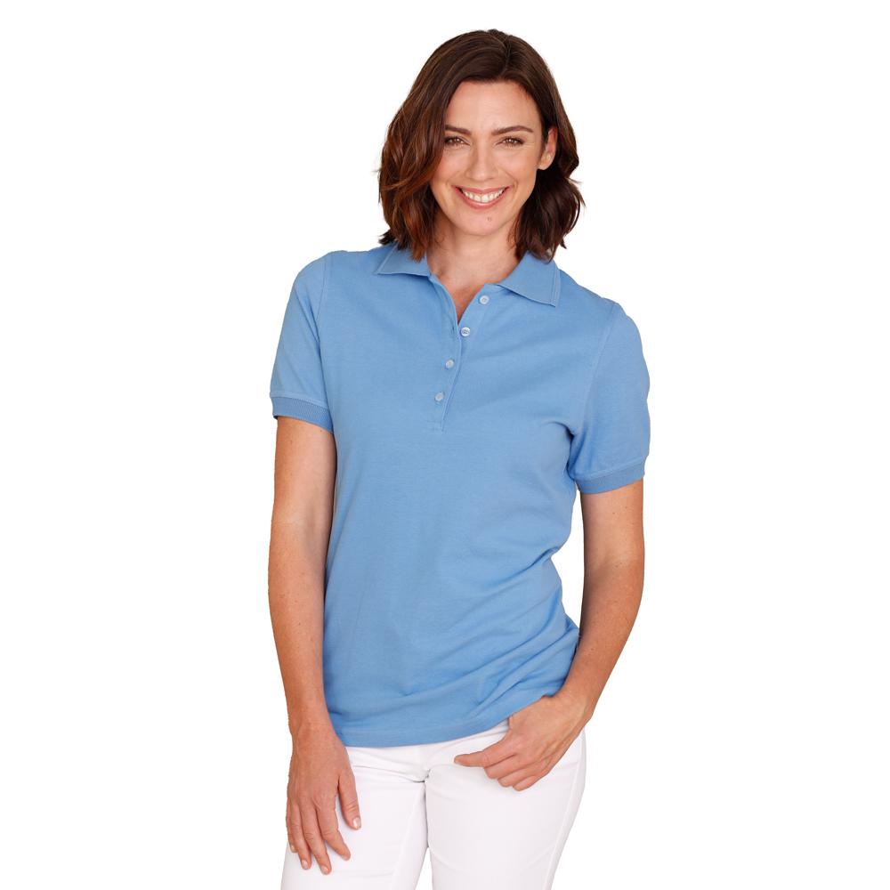 Damen-Poloshirt Rhea - Größe XS bis 3 XL - bleue - figurbetonter Schnitt