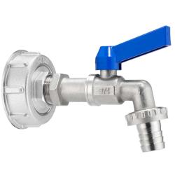GEKA® plus - IBC-sovitinsarja - S60x6, kuulaventtiili 3/4" - sininen kahva - pahvi