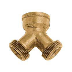 GEKA® plus - Haarakappale - Messinki - Sisääntulo 1/2" naaraskierre - 2× 3/4" uroskierre ja sisääntulo 3/4" naaraskierre - 2× G1 uroskierre - 10 kpl pakkaus