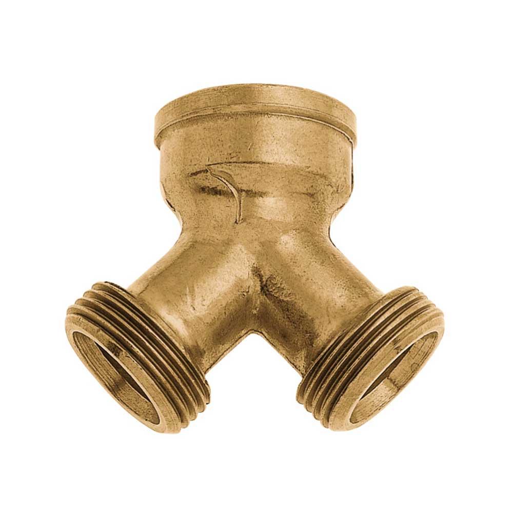GEKA® plus - Abzweigstück - Messing - Eingang 1/2 IG auf 2× 3/4 AG und Eingang 3/4 IG auf 2× G1 AG - VE 10