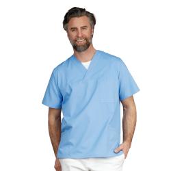 Ike - Größe  XS bis 5 XL - bleue - Kurzarmkasack mit kleinem V-Ausschnitt - Preis per Stück