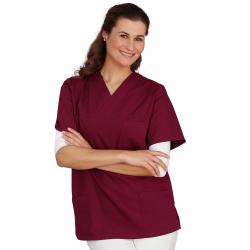 Ike - Größe  XS bis 5 XL - bordeaux - Kurzarmkasack mit kleinem V-Ausschnitt - Preis per Stück