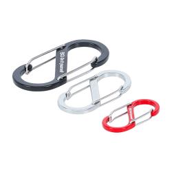 Carabiner assortment with double opening - aluminum - 3 pcs.