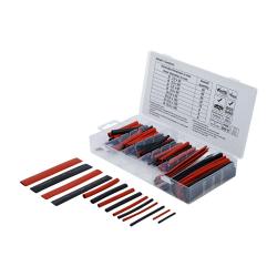 Assortimento di tubi termoretraibili - rosso / nero - tasso di restringimento circa 2:1 - 150 pezzi.