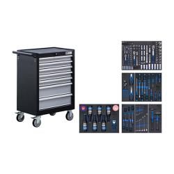 Workshop trolley - 7 drawers - with 227 tools - dimensions (WxHxD) 680 x 995 x 458 mm