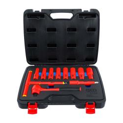 VDE socket wrench set - drive square drive 12.5 mm (1/2") - width across flats 10 to 24 mm - 11 pcs.