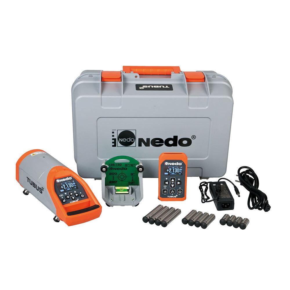 Laser de canalisation Nedo - TUBUS 2 - Classe laser 2 ou 3R - télécommande, plaque de mire, set de pieds et mallette inclus