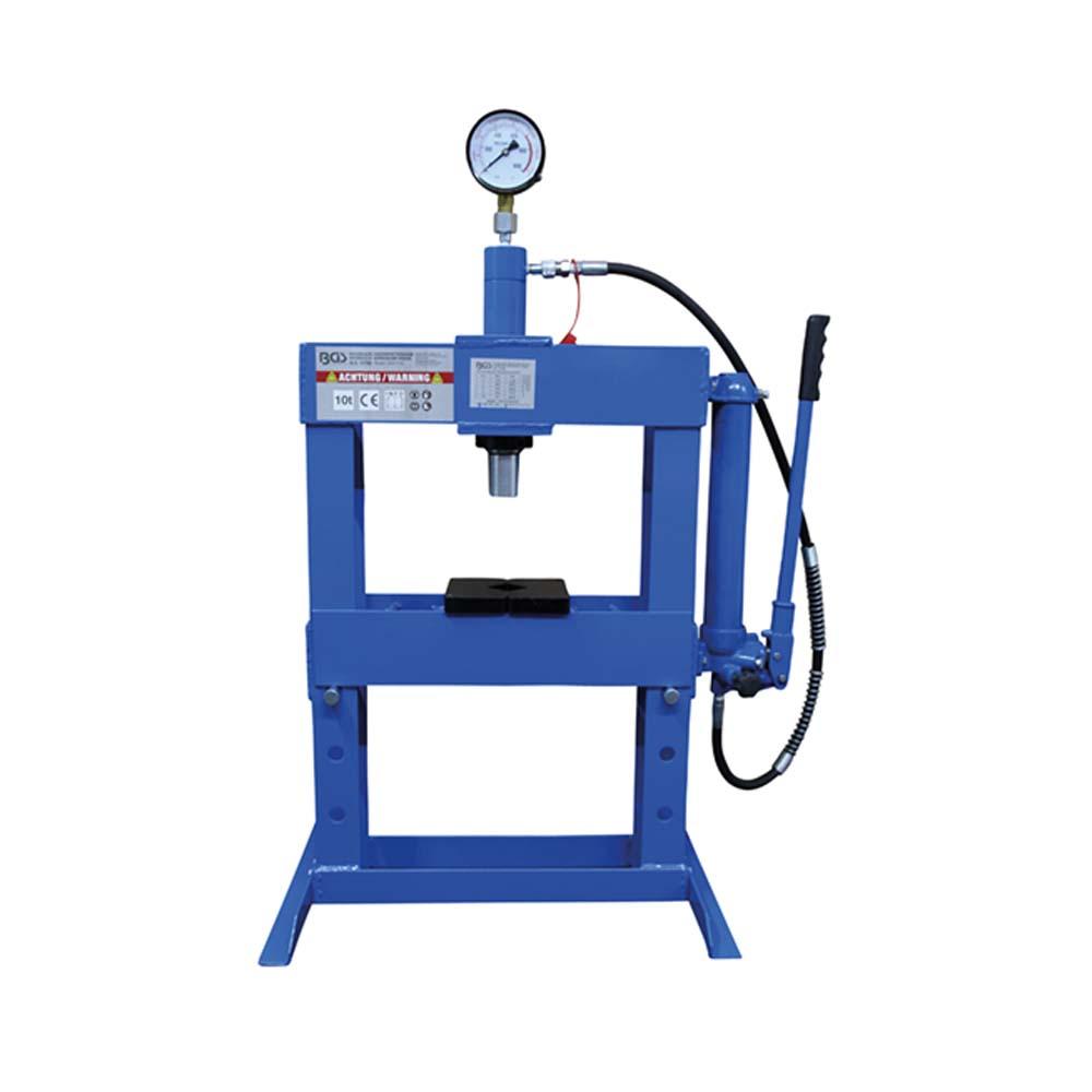 Pressa idraulica da officina - forza di pressione 10 t - max. 1000 bar -  campo di lavoro da 0 a 300 mm - peso 44 kg - 102 x 69 x 40 cm