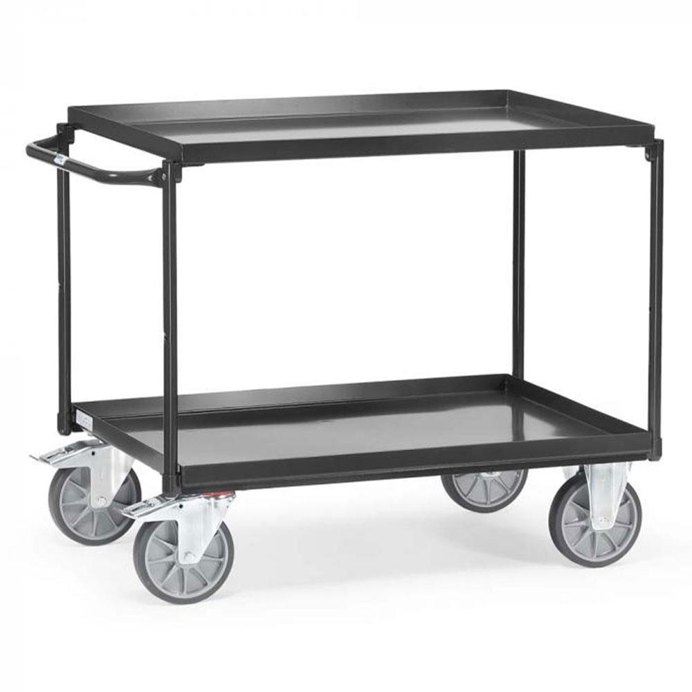 Table trolley - with edge - 2 swivel and 2 fixed castors - load capacity 400 kg - loading area 850x500 or 1000x700 mm
