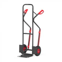 Hand truck - with pneumatic tires and skids - load capacity 300 kg - bucket size 320 x 250 mm