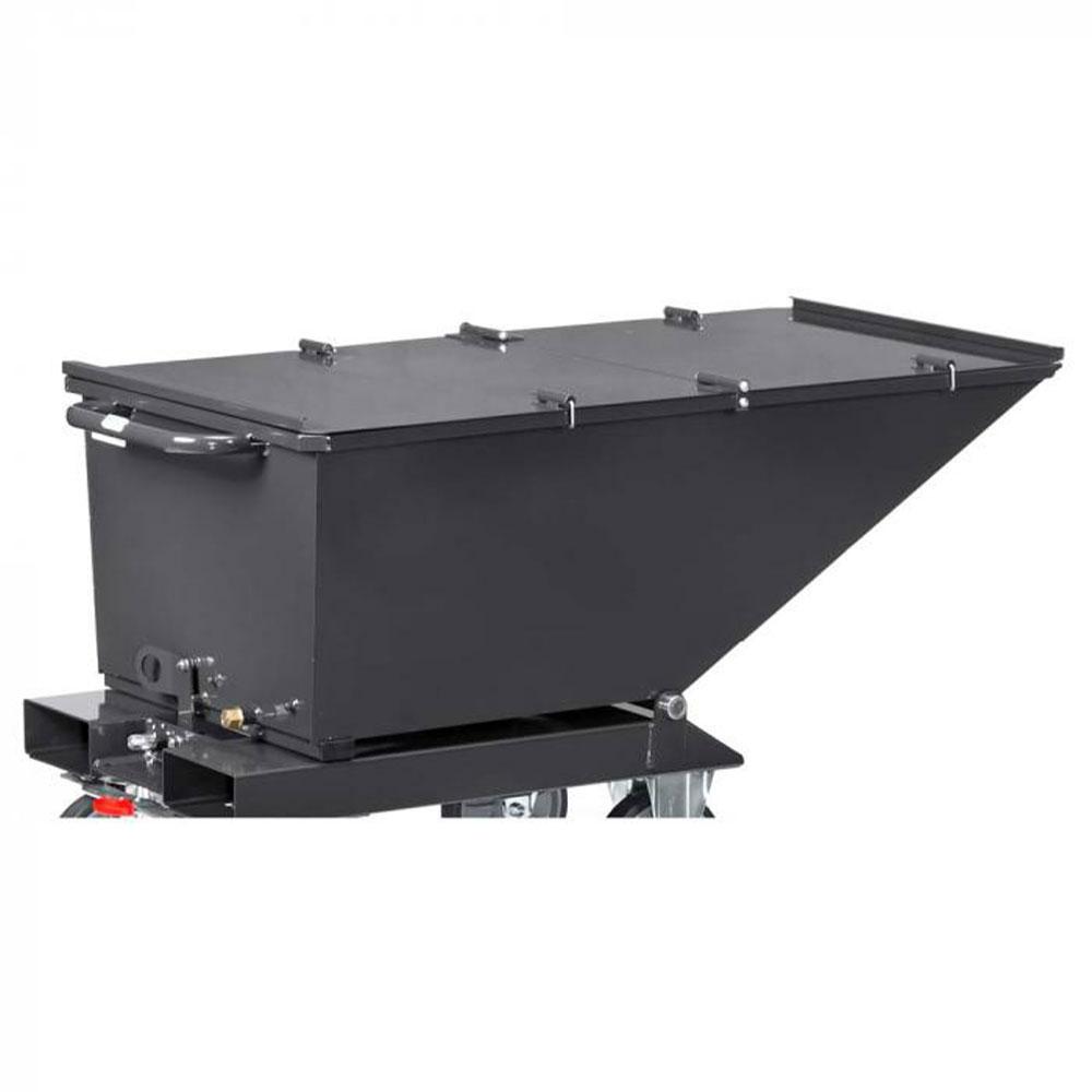 Hinged lid for dump truck - can be opened from 2 sides