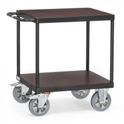 Table trolley - 2 swivel and fixed castors - max. load 1200 kg - loading area 700 x 700 mm