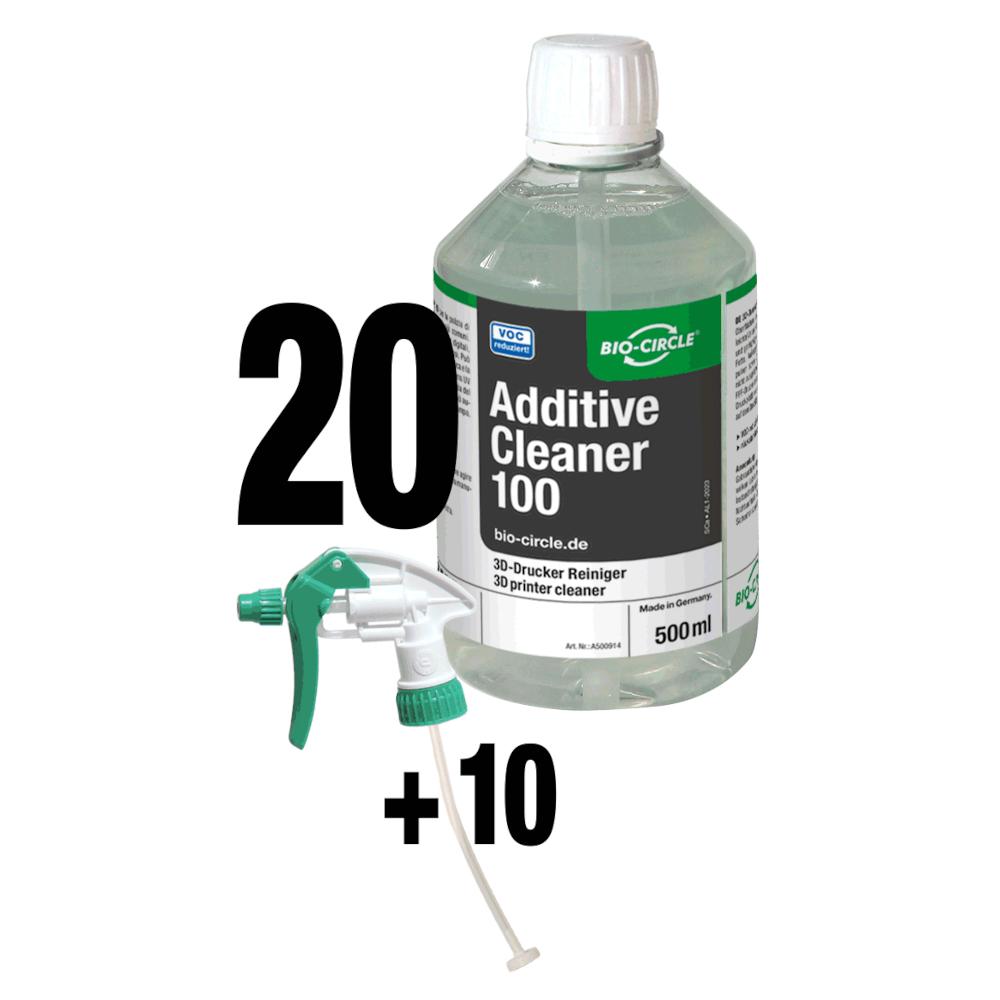 Additive Cleaner 100 - 3D-skriverrens - klar til bruk - innhold 500 ml til 200 l - pakke med 1 eller 20 - pris pr stk/pakning