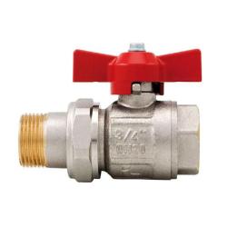 Ball valve 098 - Nickel-plated brass - Connection G 1/2" to G 2" - DN 15 to 50 - PN 25 to 50 bar - 3-piece, full bore
