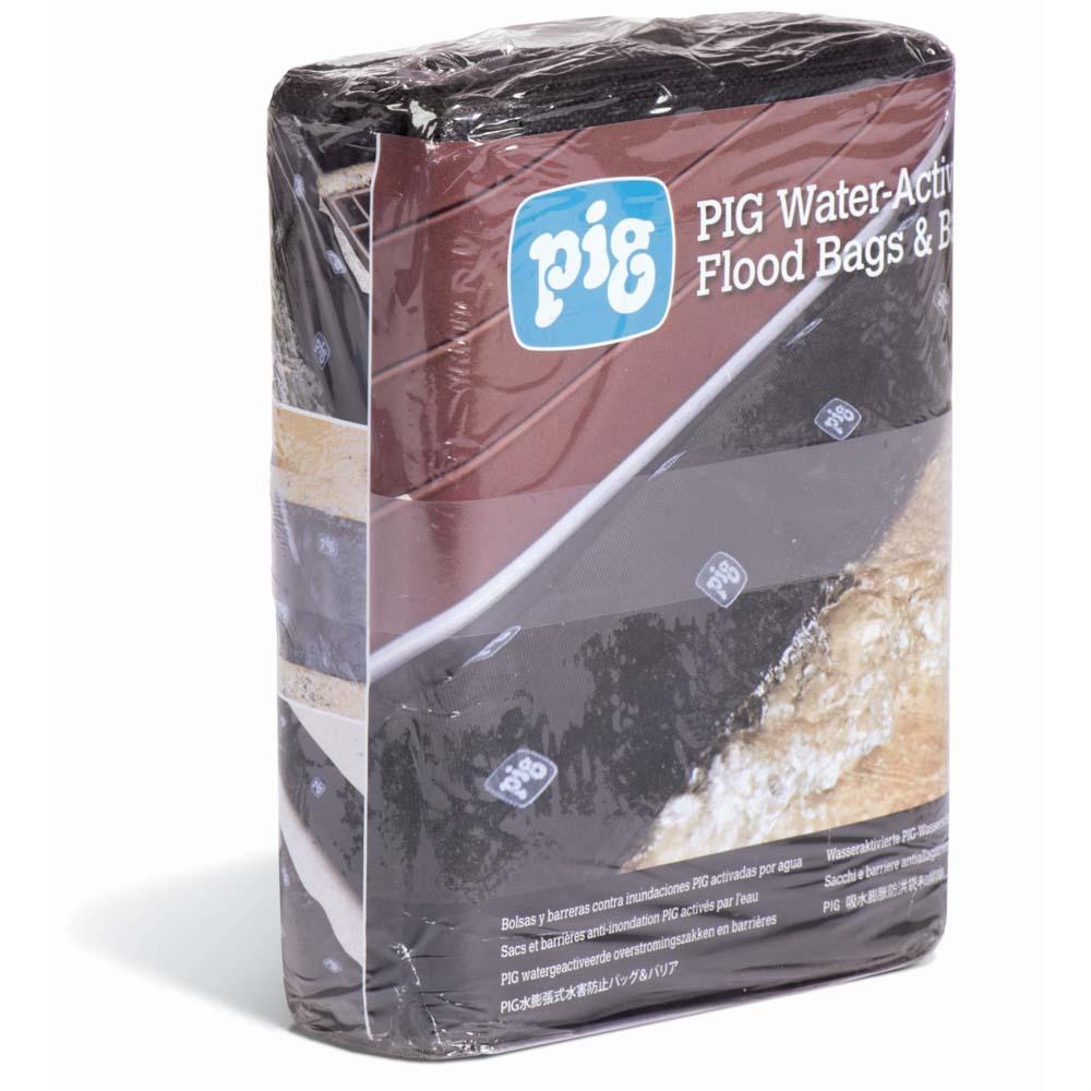 PIG® vattenaktiverade översvämningsbarriärer - 21,6 cm x 152 till 518 cm x 6,4 mm - förpackning med 1 till 16 stycken - pris per förpackning