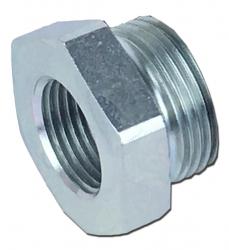 Nipplo di riduzione - acciaio zincato - design piatto - M22 x 1,5 ET a 3/8" IT - pressione di esercizio max. 250 bar