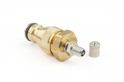 BRADO - Flush and drain valve - For cleaning sprinkler, irrigation and hose systems - Brass - Dimensions 64 x 27 x 27 mm - Flushing pressure max. 20 bar