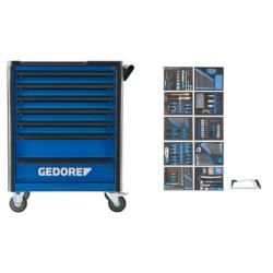 Gedore Werkzeugwagen - workster highline - 7 Schubladen - mit Werkzeugsortiment 308-teilig