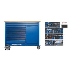 Banco da lavoro mobile Gedore - banco da lavoro mobile - con 9 cassetti - incl. assortimento professionale "AGRAR" 306 pezzi