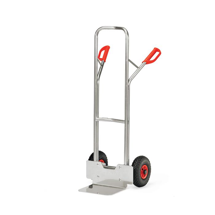 Alu hand truck - to 200 kg - height 1300 mm - solid rubber / pneumatic tires