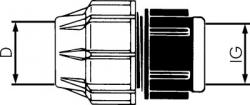 Raccord pour tuyaux - en laiton - pour tuyaux PEX - Ø du tube 63 mm - avec un filetage femelle G 2 1/2" - pression de service 16 bar