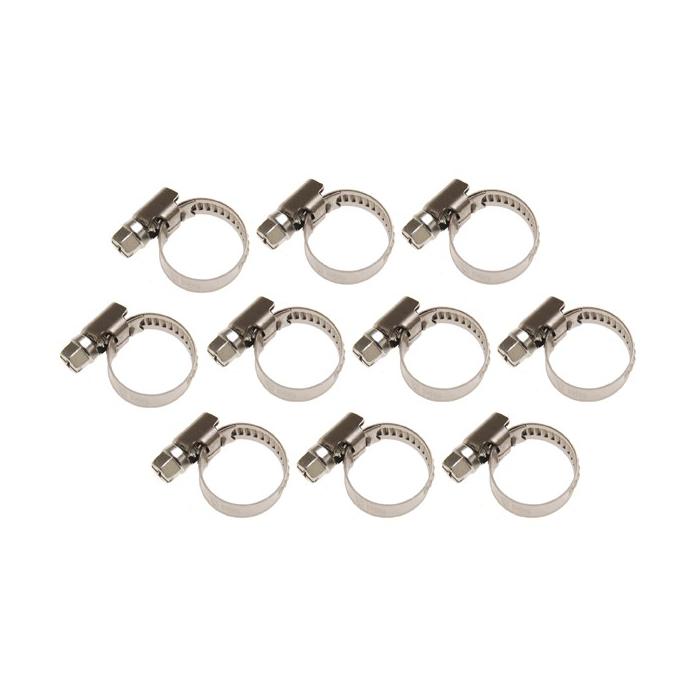 Colliers de serrage - INOX - pour tuyau Ø 10 x 16 à 60 x 80 mm - Largeur du collier de serrage de 9 à 12 mm - 10 pièces - prix du kit