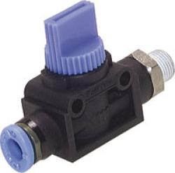 3/2-Way-Valves - With Male Thread and Push-In Connector - Passage From Hose To T