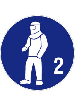 Mandatory sign "Wear protective clothing 2" - diameter 5-40 cm