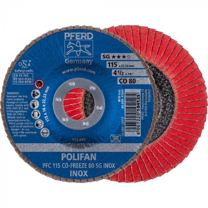 POLIFAN serrated lock washer - PFERD - CO-FREEZE - SG INOX - conical design PFC - outside Ø 115 to 180 mm - 10 pieces - Price per PU