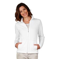 Eva Sweatjacke Damen - Größe XS bis 3XL - weiß - mit Stehkragen