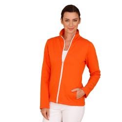 Eva Sweatjacke Damen - Größe XS bis 3 XL - orange - mit Stehkragen