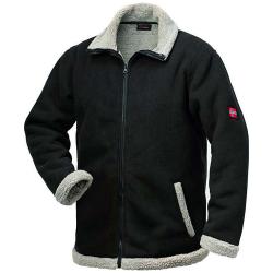 Restposten - Berber Fleece Jacke - Gr. XL (58/60) - schwarz/grau - 100% PES - besonders dichter Polarfleece - windabweisend - "NORDLAND"