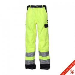 Bundhose "Warnschutz" von Planam - 85% Polyester, 15% Baumwolle - EN 26330 - Größe 48 - gelb/marine