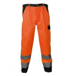 Bundhose "Warnschutz" von Planam - 85% Polyester, 15% Baumwolle - EN 26330 - Größe 48 - orange/marine