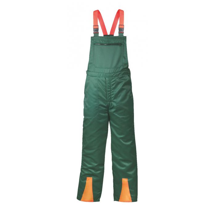 Cut Resistant Bib Overall "FICHTE" - 50% Cotton/50% Polyester - Green