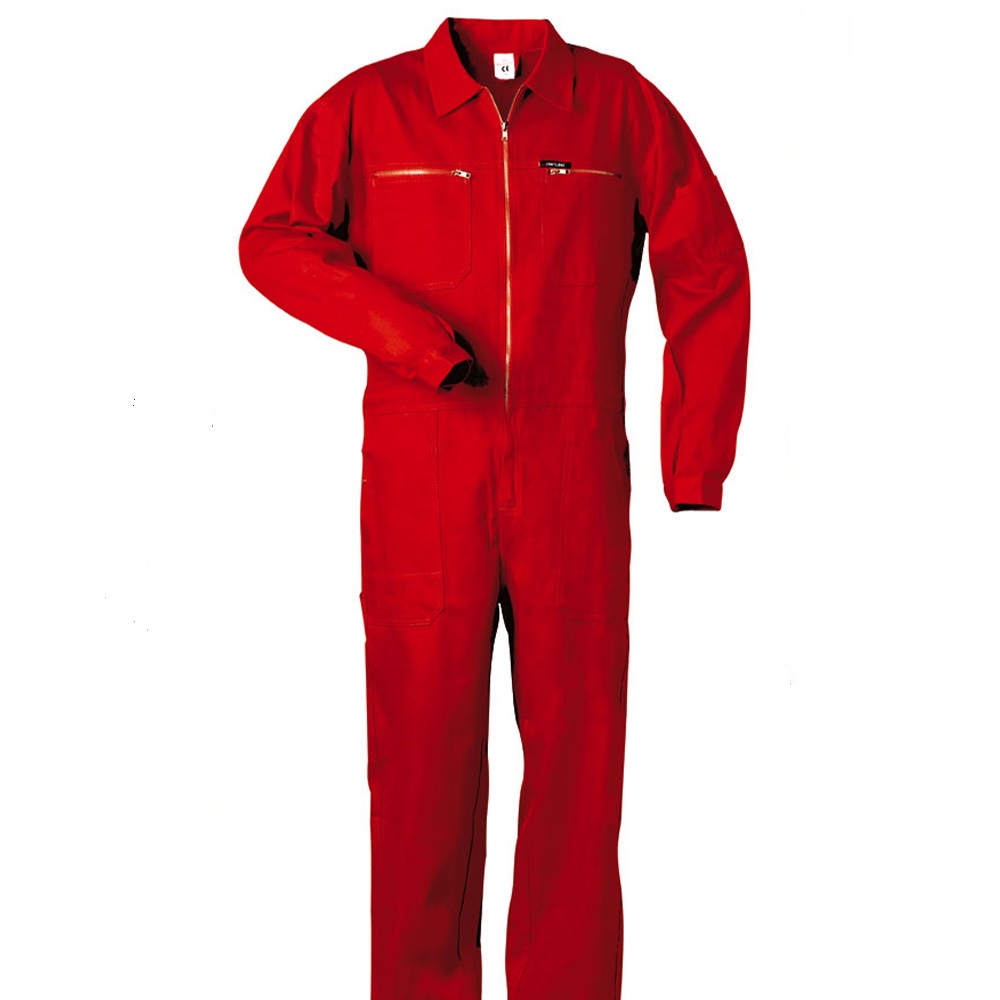 Rally overall - "WUNSTORF" Rally - 100% cotton - 290 g/m² - red - size 44 to 64 - 2-way YKK front zip