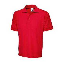 Restposten - Poloshirt - Größe L - rot - 50% PES - 50% CO - 40°C waschbar - sehr robust - verstärkter Kragen - verlängerter Rückseite - "Ultimate"
