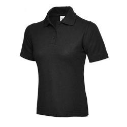 Restposten - Poloshirt - Größe XS - schwarz - 50% PES - 50% CO - ideale Passform - Seitenschlitzen - verstärkter Kragen - verlängerter Rückseite - "Damen Pique"